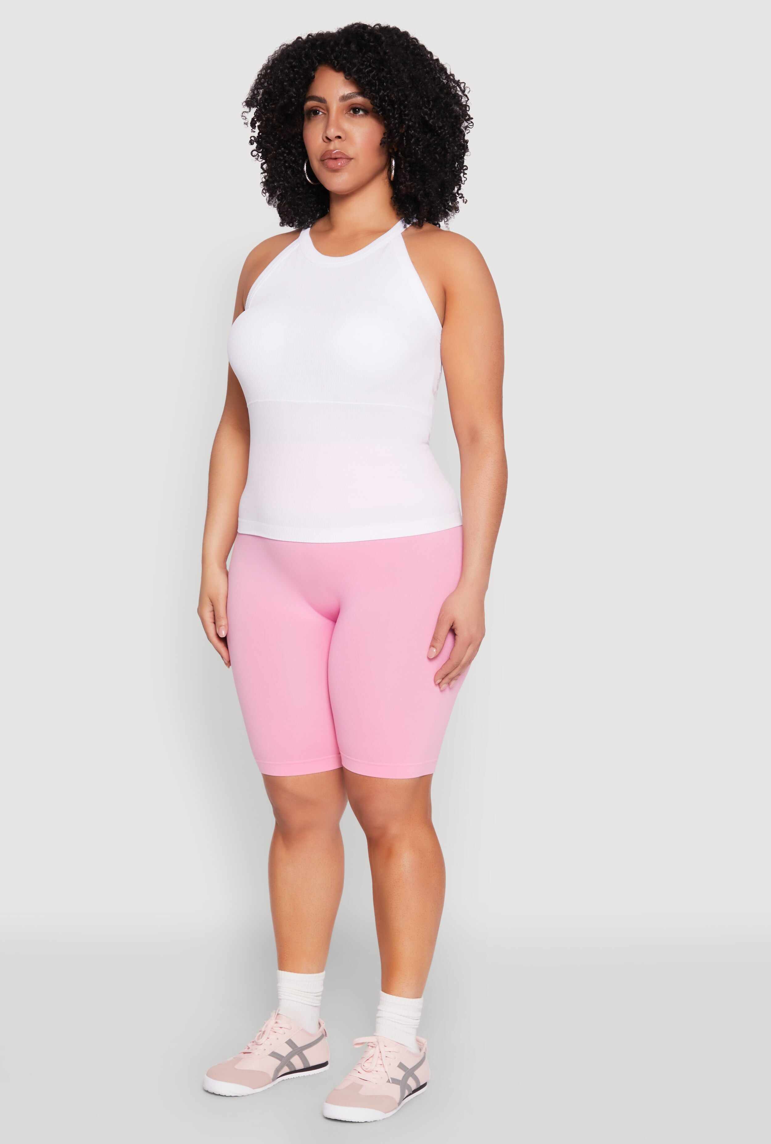 Plus Size Seamless High Neck Tank Top