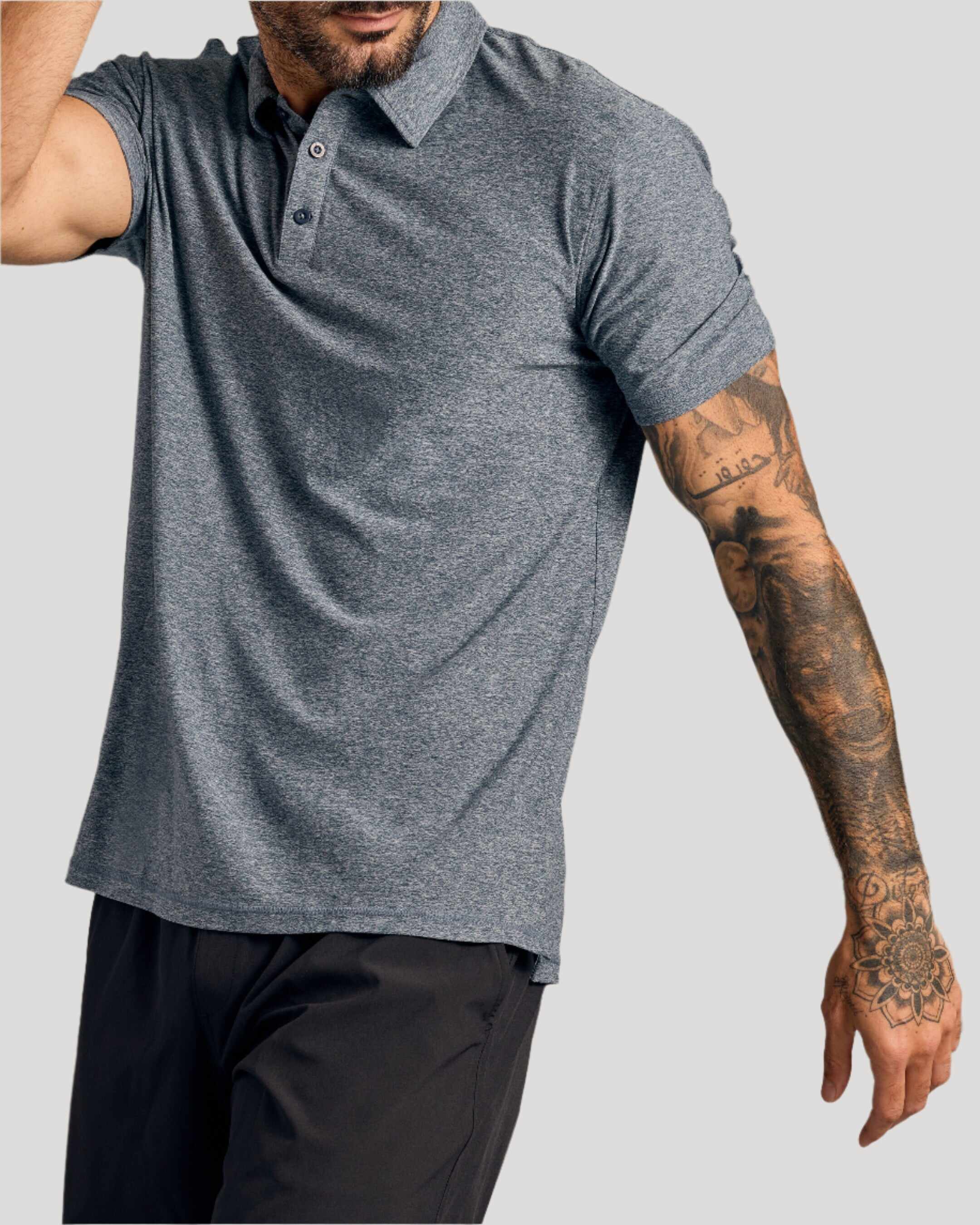 Heather Navy Active Polo 2.0