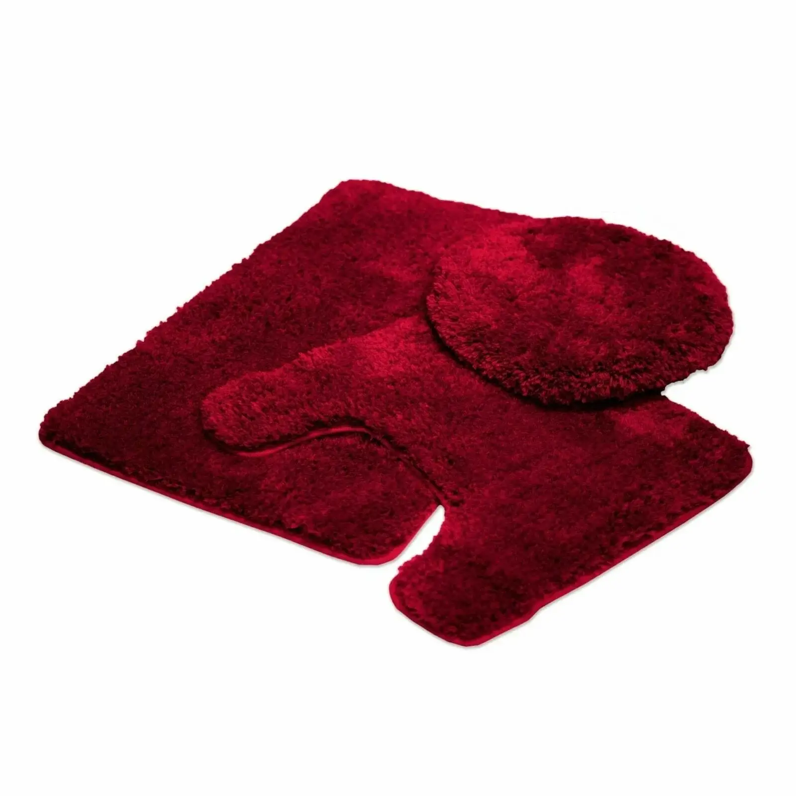 Queen Mary 3 Piece Bathroom Rug Set, Luxury Soft Plush Bath Mat, Contour Rug, Lid Cover, Non-Slip