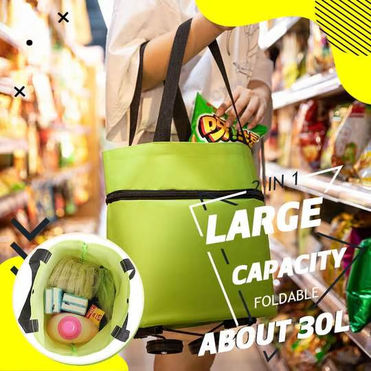 🔥LAST DAY-69 % OFF🔥 2 in 1 Foldable Shopping Cart🎁
