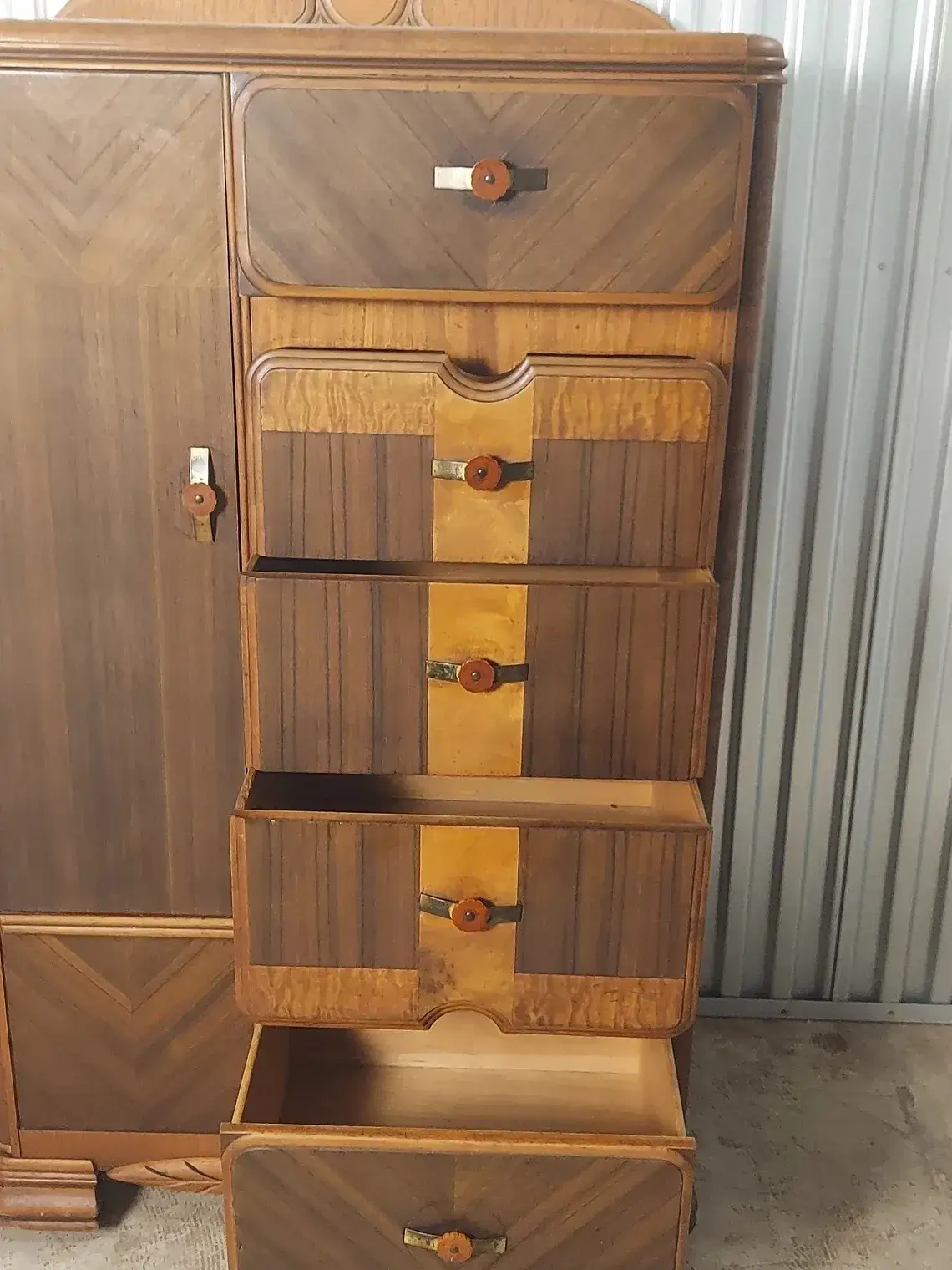 Vintage Art Deco Waterfall Wardrobe