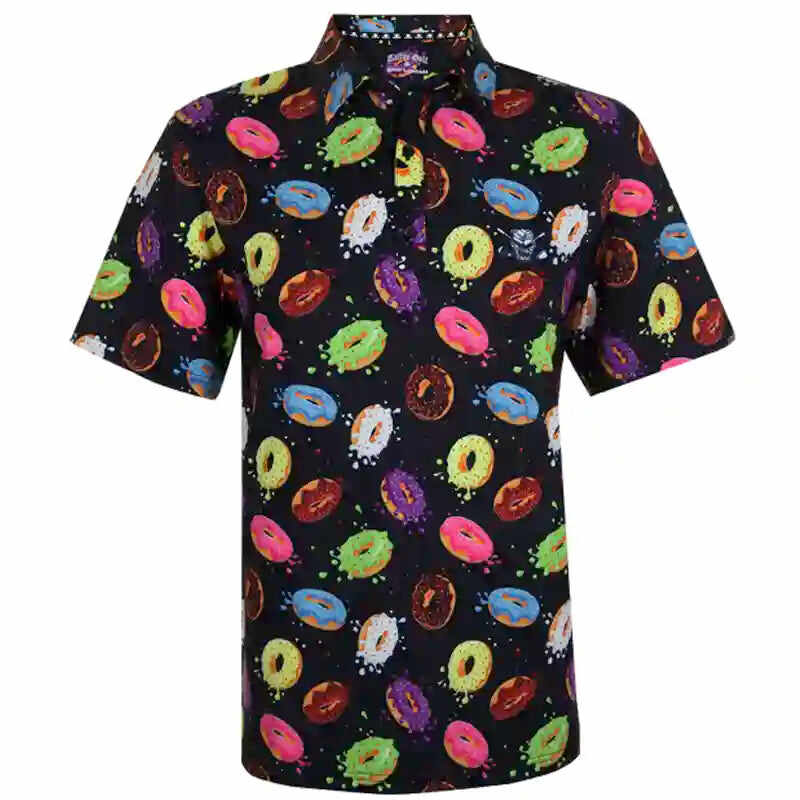 Glazed & Confused Cool Stretch Men's Golf Shirt (Multicolor)