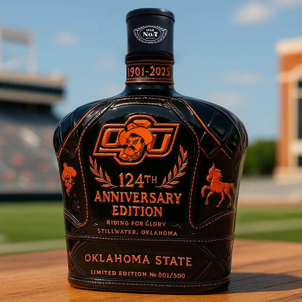 OSU Cowboys 124th Anniversary Whiskey Bottle