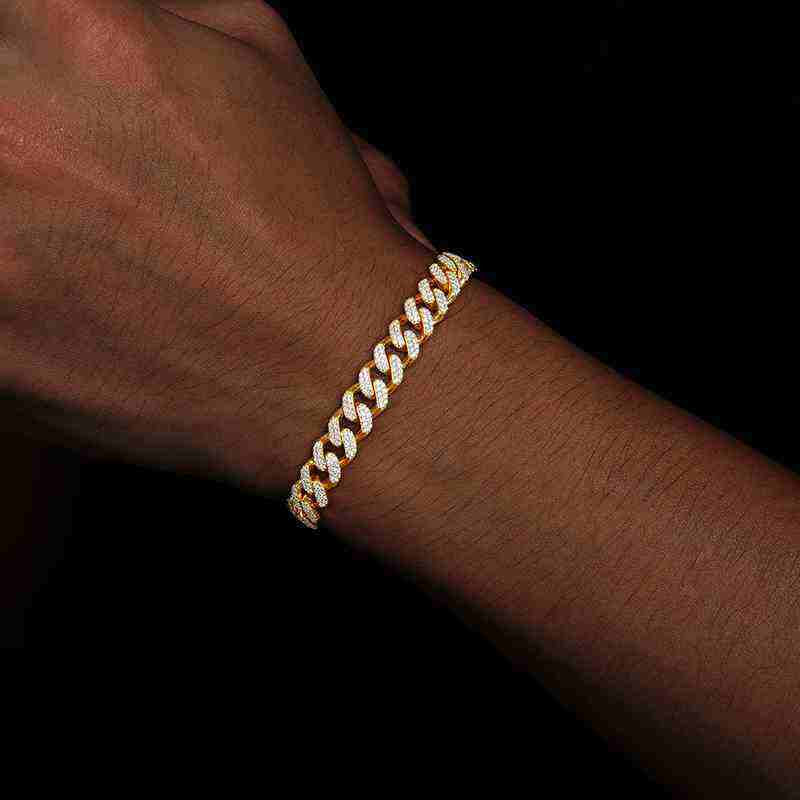 10mm S925 2 Rows Moissanite Cuban Link Bracelet