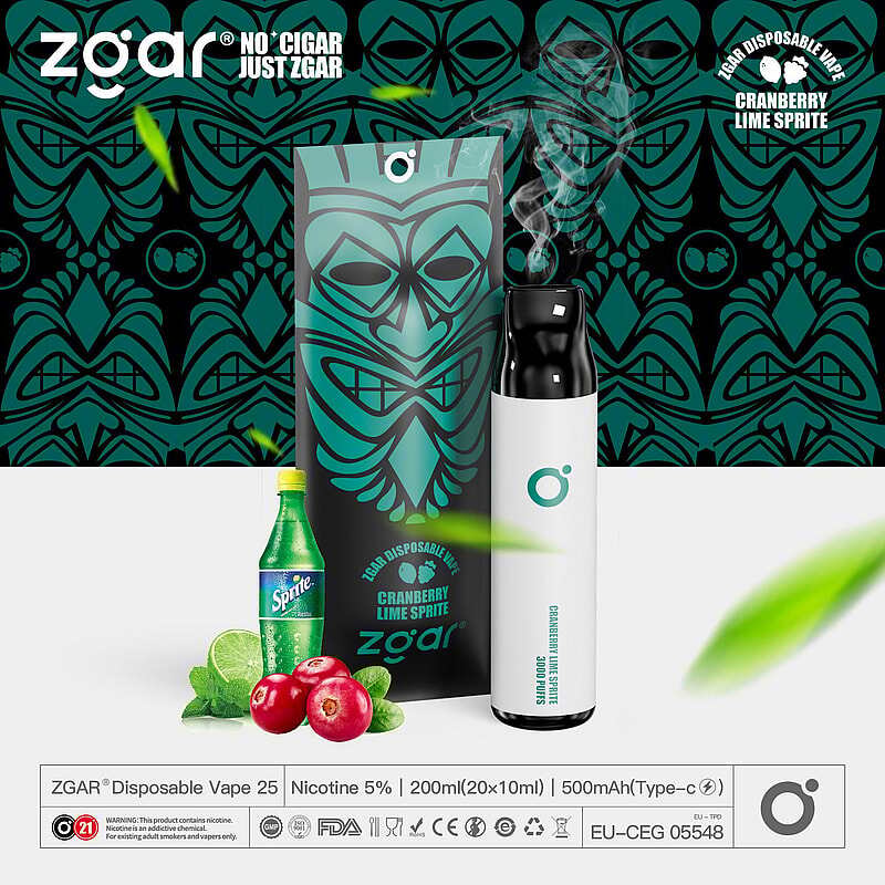 ZGAR ZG25 3000 Puffs  5% Nicotine Rechargeable Disposable Pod