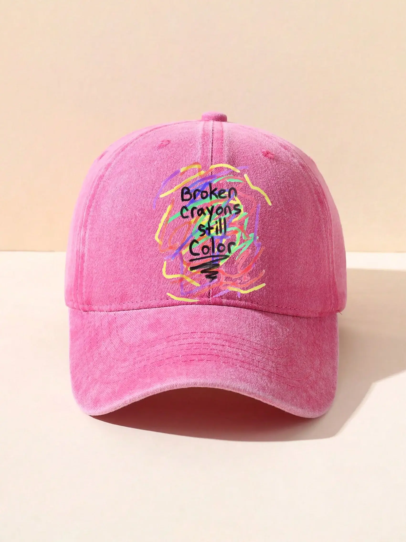 Mental Health Awareness Broken Crayons Still Color Encourage Print Casual Hats