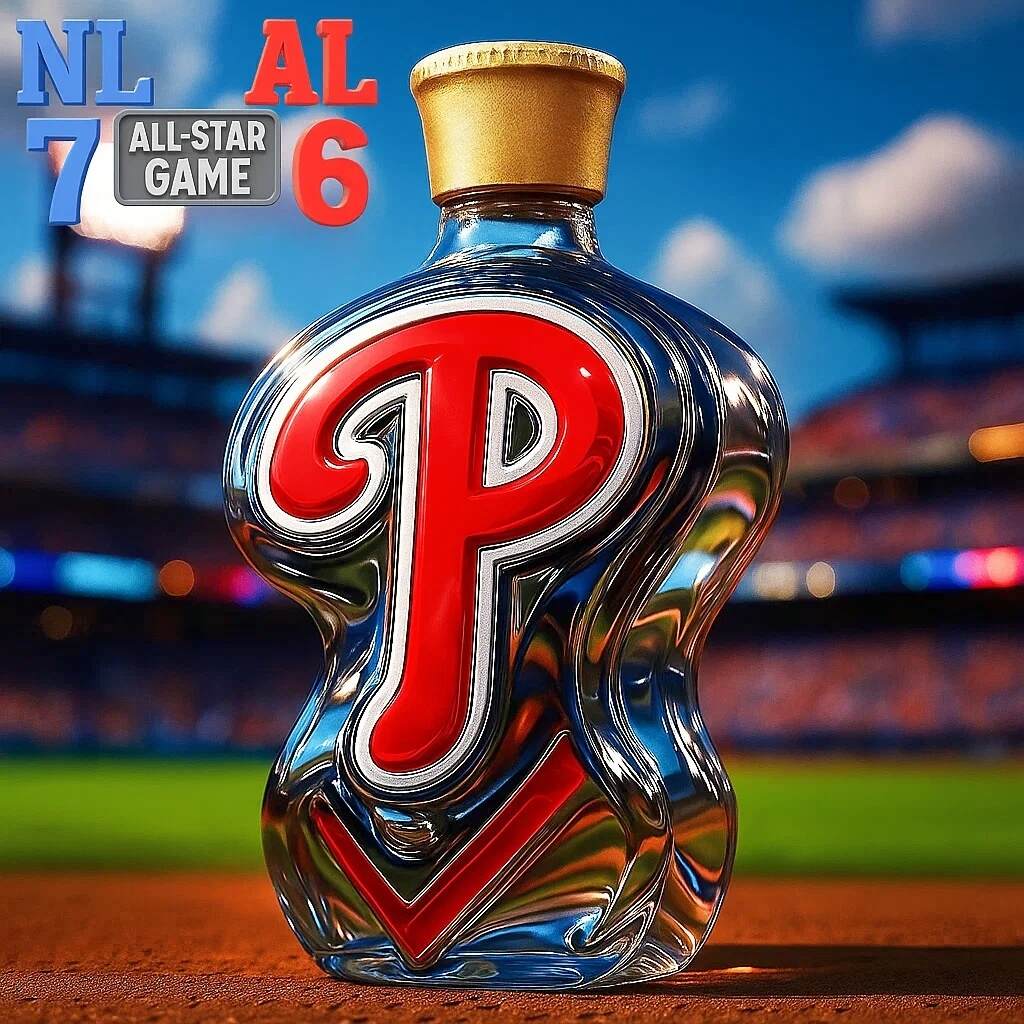 MLB All-Star Game Philadelphia Phillies Whiskey Bottle