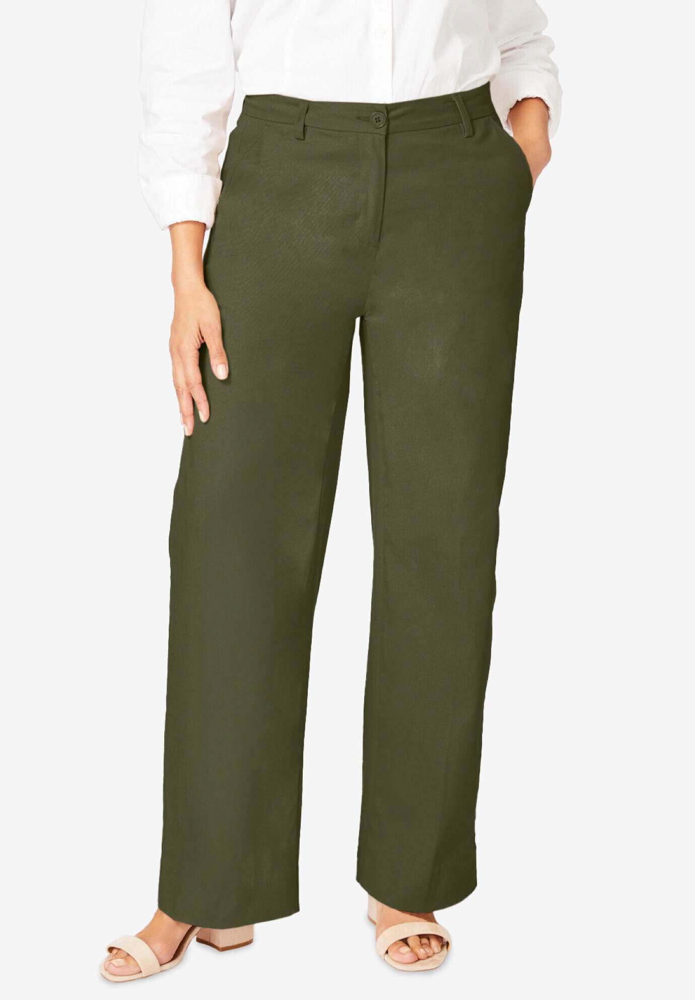 Stretch CottonChino Wide-Leg Trouser
