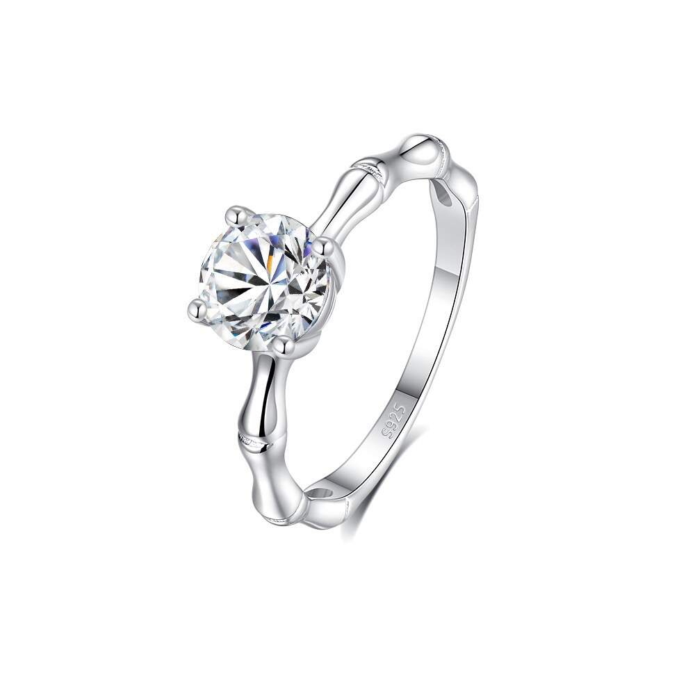 Bamboo Charm One - Carat Moissanite Exquisite Ring