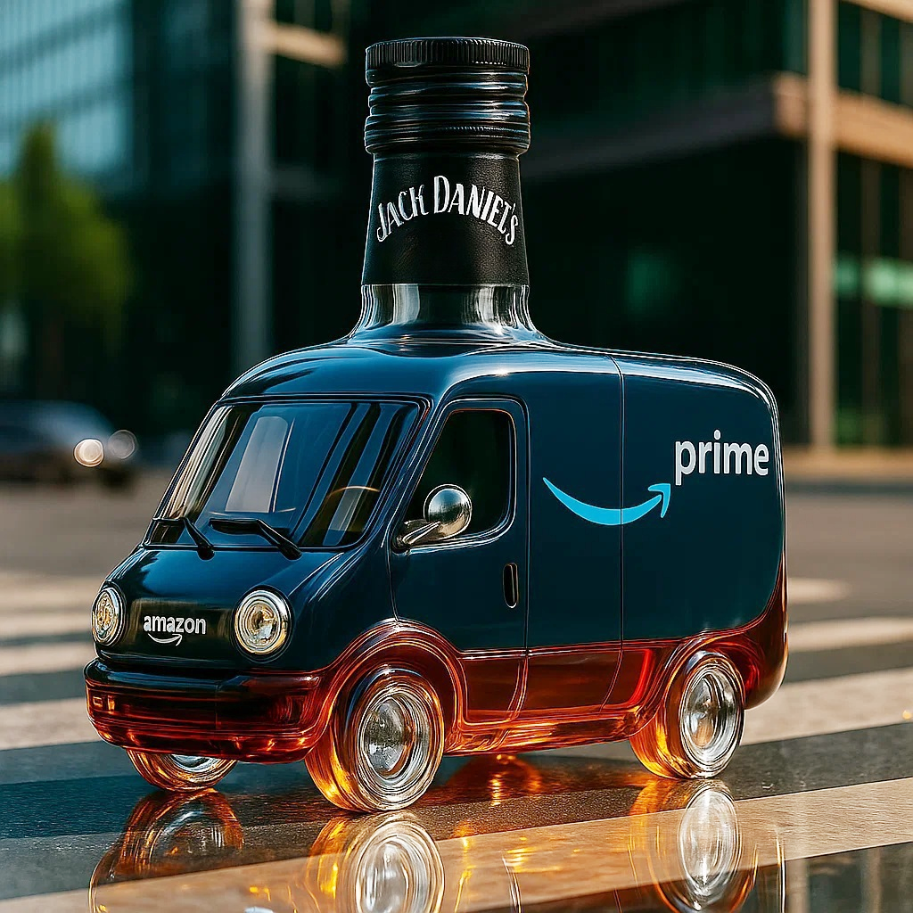 Amazon Prime Truck Whiskey Bottle