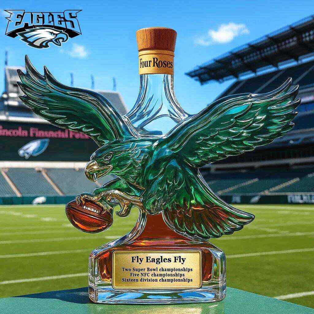 Philadelphia Eagles Retro Logo Whiskey Bottle