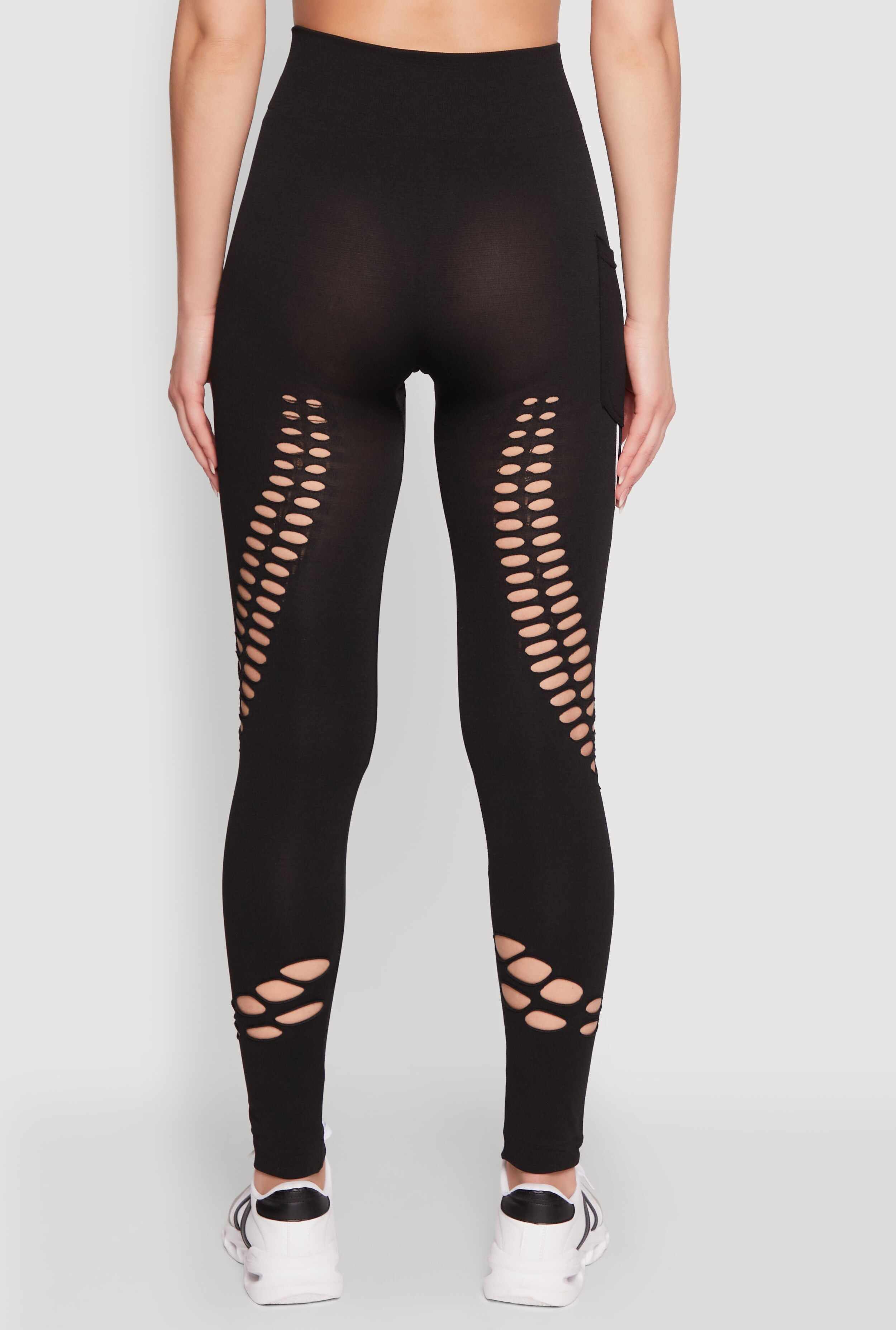 Trendy Good Vibes Graphic Leggings with Booty Lift and Pockets