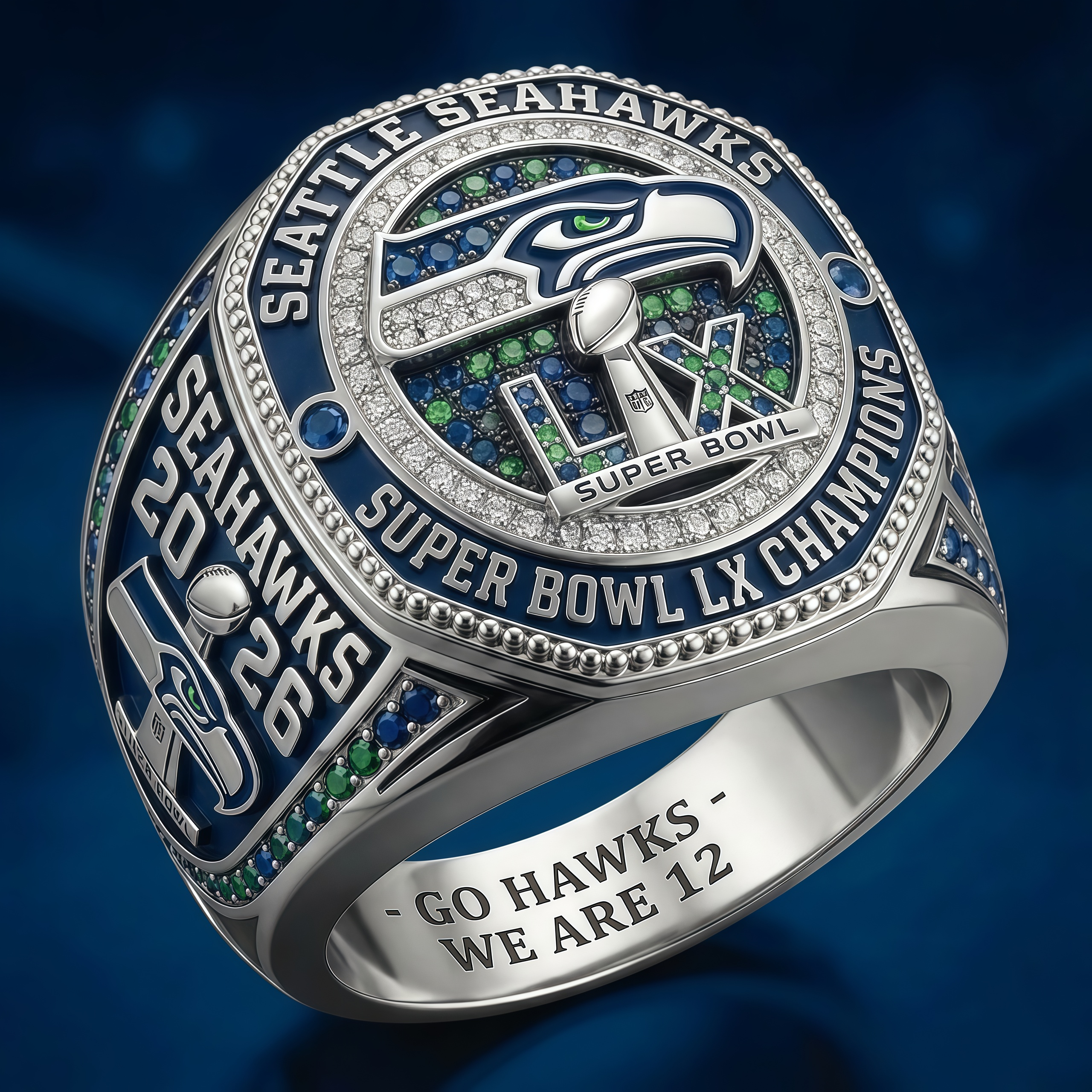 Seattle Seahawks Super Bowl LX Champions Commemorative Ring
