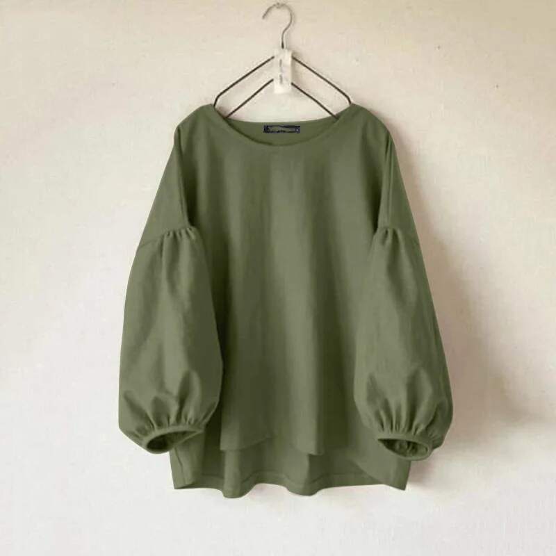 🔥Summer Arrivals🌟Women's casual round neck long sleeve loose retro shirt