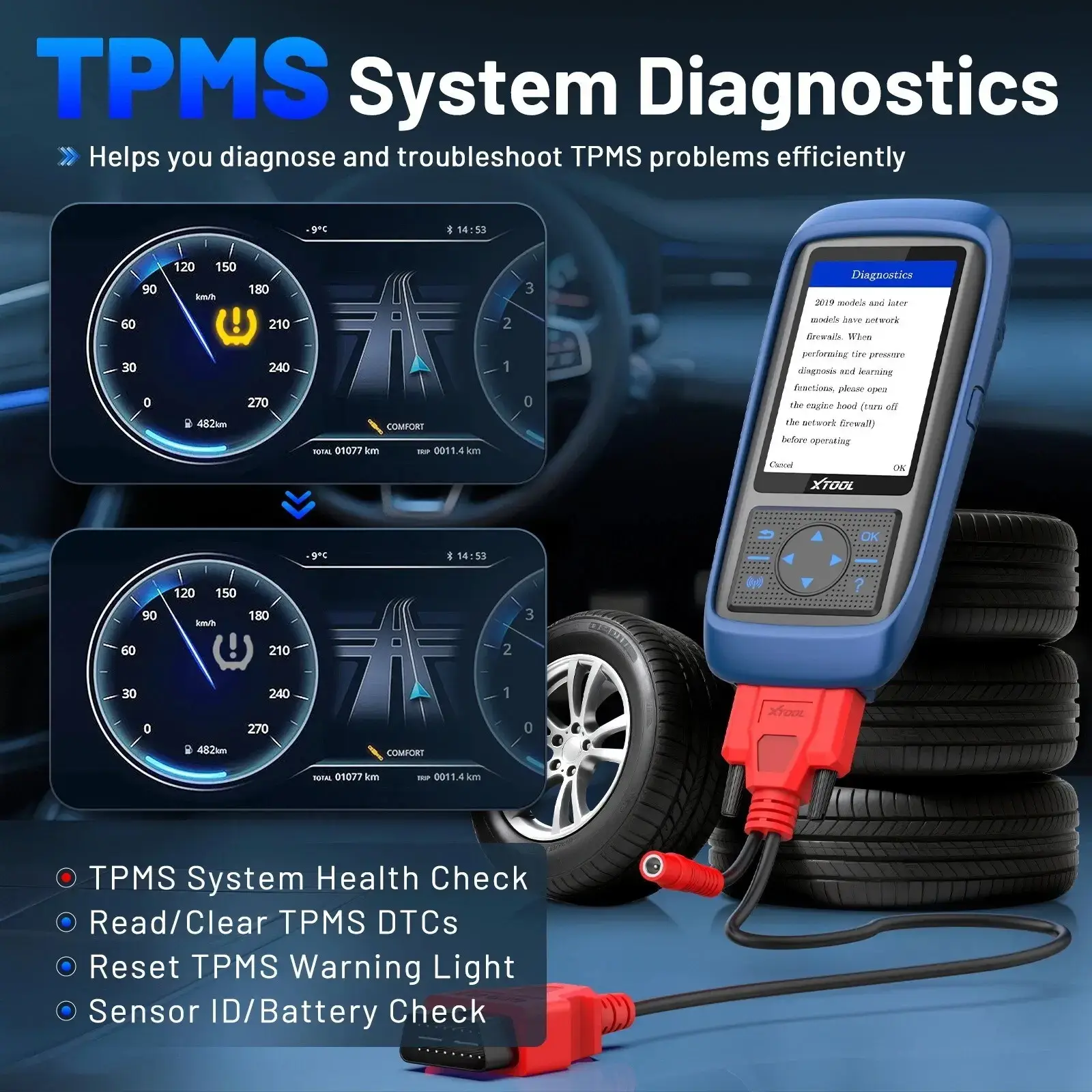 TP150 TPMS Programming Tool, 2026 TPMS Relearn Tool, Activate/Relearn/Diagnosis All Known TPMS Sensors, Program TS100 Sensors (315/433MHz), TPMS Reset Tool TPMS Programmer