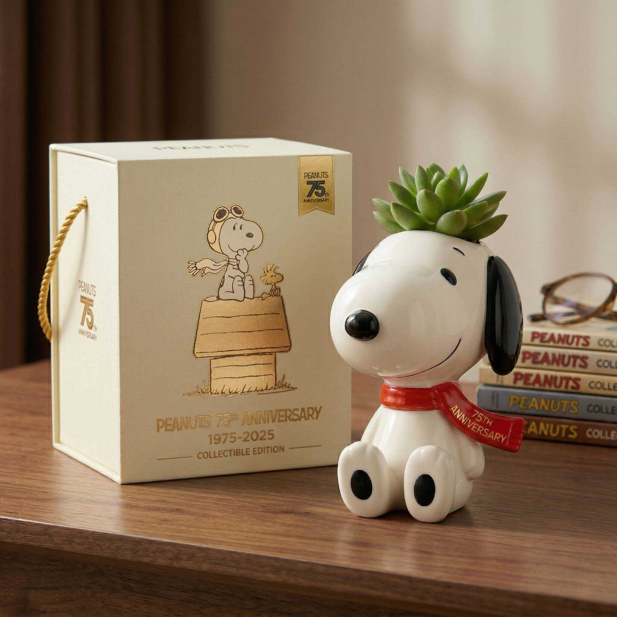 Peanuts 75th Anniversary Snoopy Ceramic Planter
