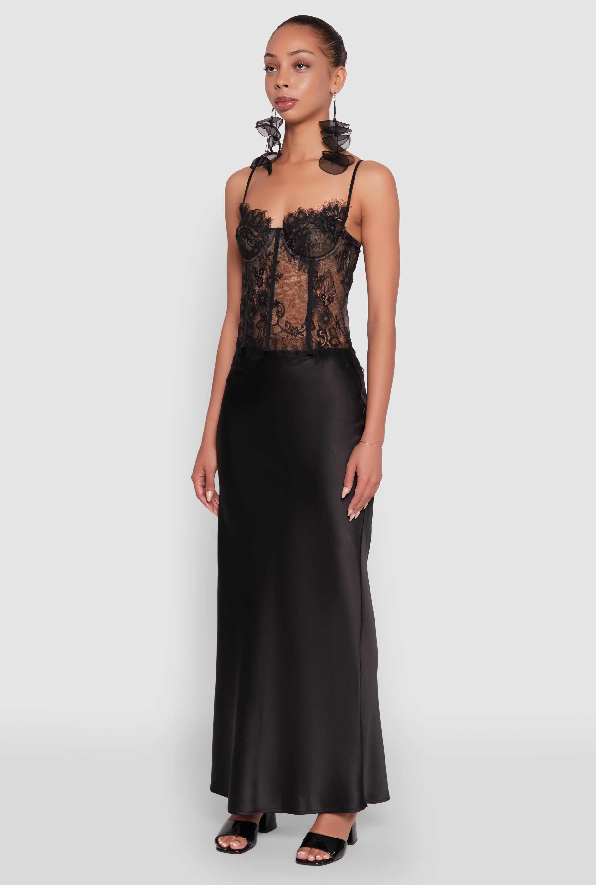 Scalloped Floral Lace Bustier Top with Underwire Support