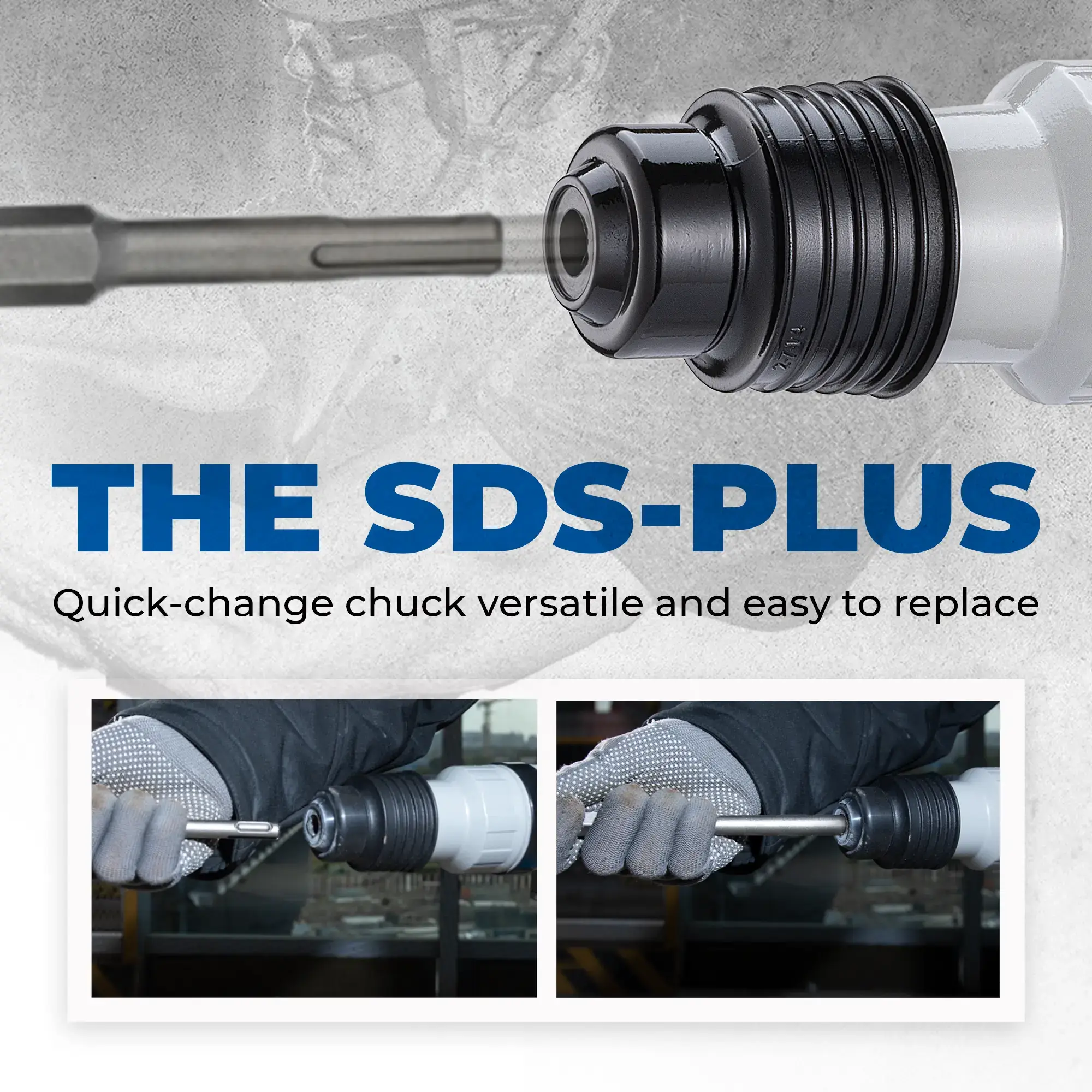 【5-year warranty】1-1/8 Inch SDS-Plus Rotary Hammer Drill with Safety Clutch, 9.2 Amp Heavy Duty Corded Demolition Hammer for Concrete, 3.6 Joules, Including 3 Drill Bits, Flat Chisels and Point Chisels Power Tools