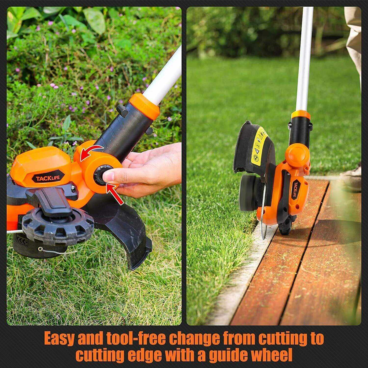 Grass Trimmer, 2-In-1 Trimmer and Edger 20V 10-Inch 8000 RPM