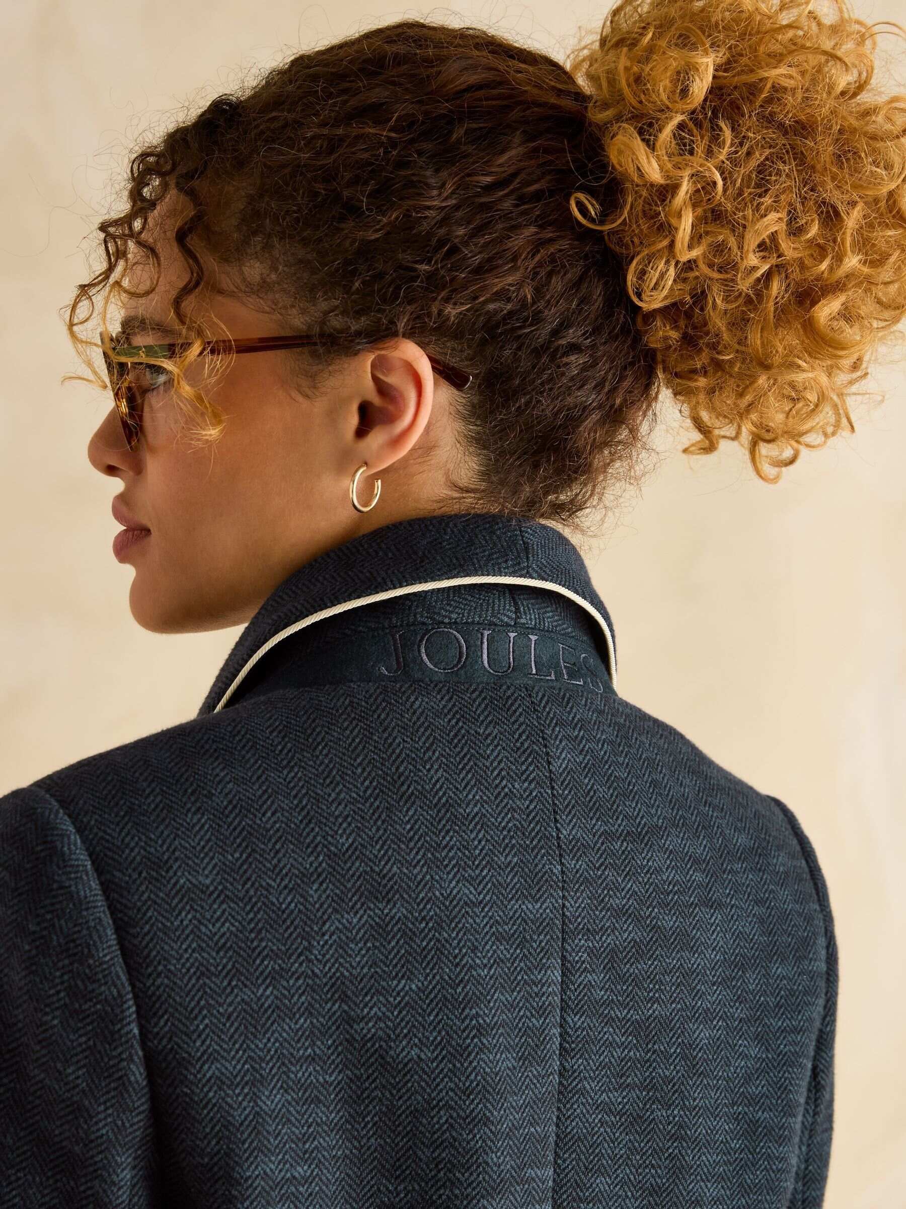 Hartley Navy Blue Shawl Collar Blazer