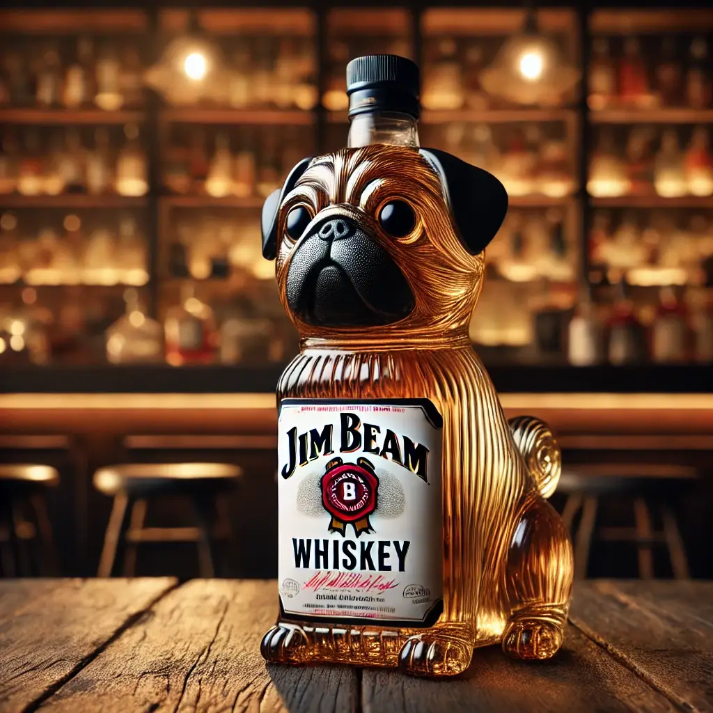 Pug Whiskey Bottle