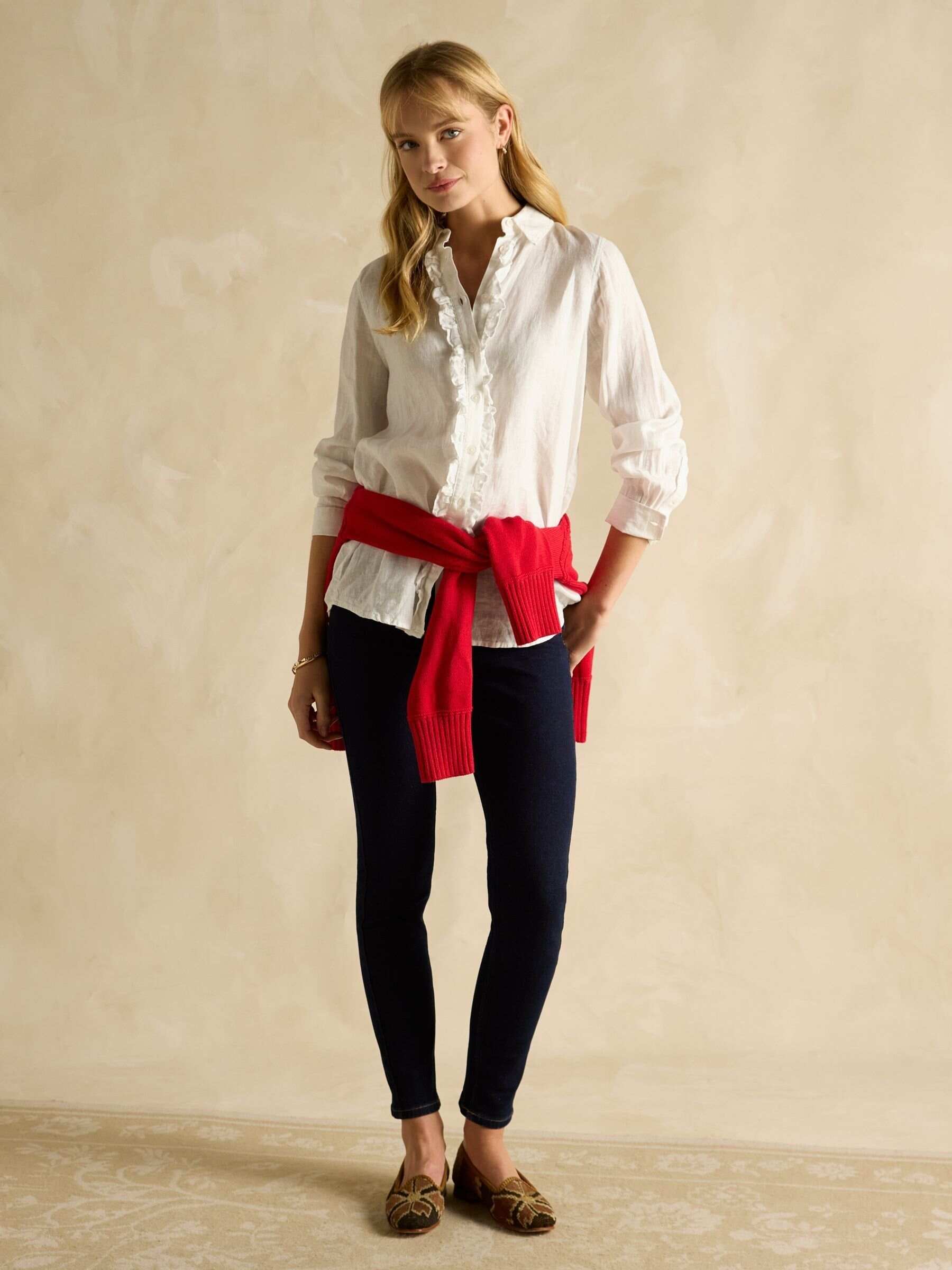 White Skinny Fit Mid Rise Jeans