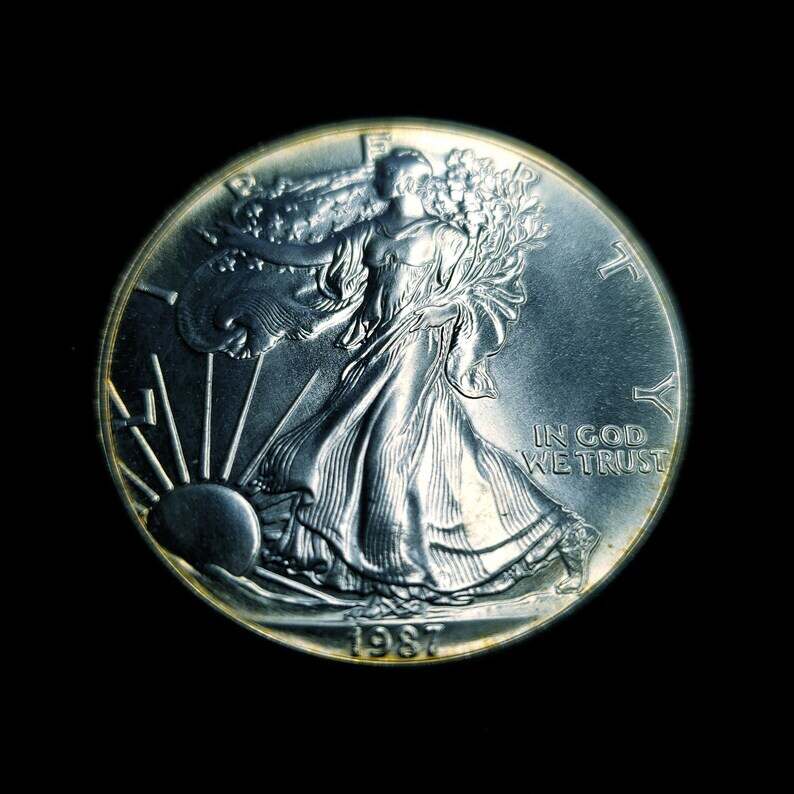 1987 American Silver Eagle BU  -  1 Oz .999  Lot# 83