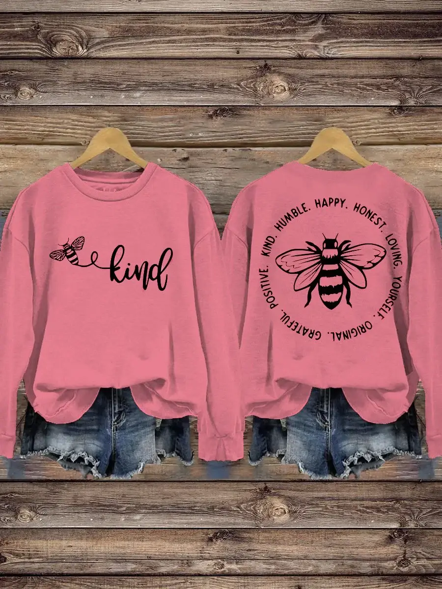 Be Kind Mental Health Awareness Art Pattern Print Casual Sweatshirt