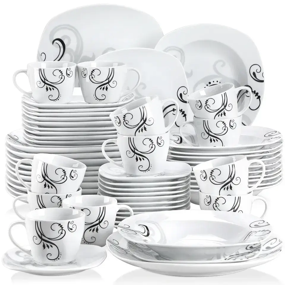 58pcs deluxe ceramic tableware set