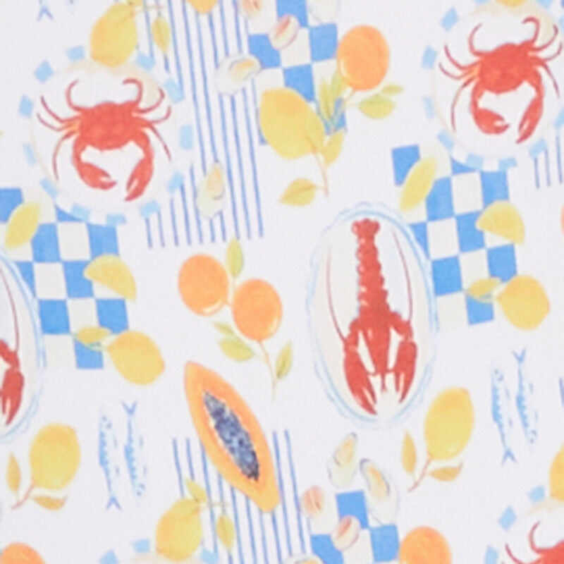 Plus Size Tropical Crab Papaya Print One Piece Swimsuit