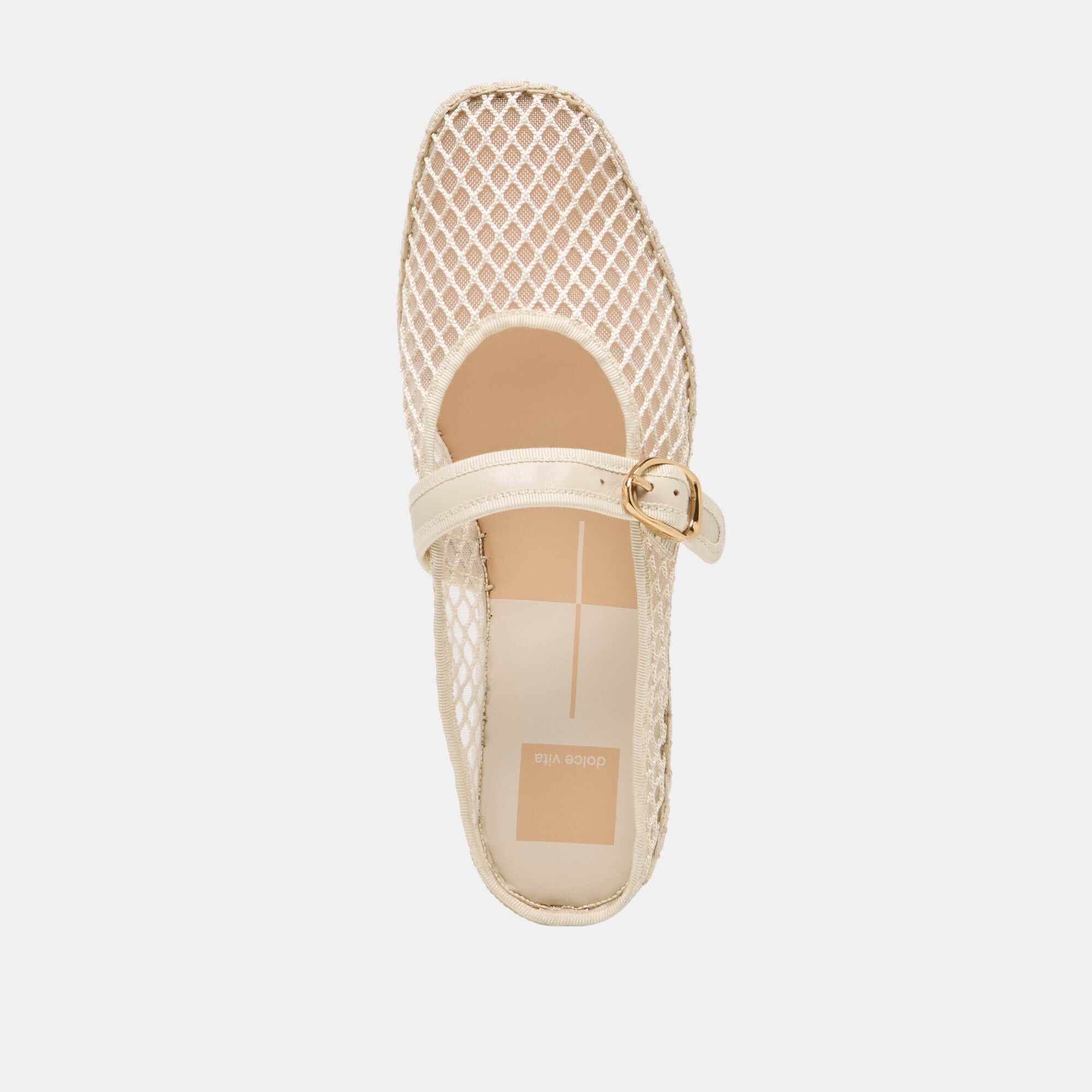 MILIE FLATS ECRU WOVEN MESH