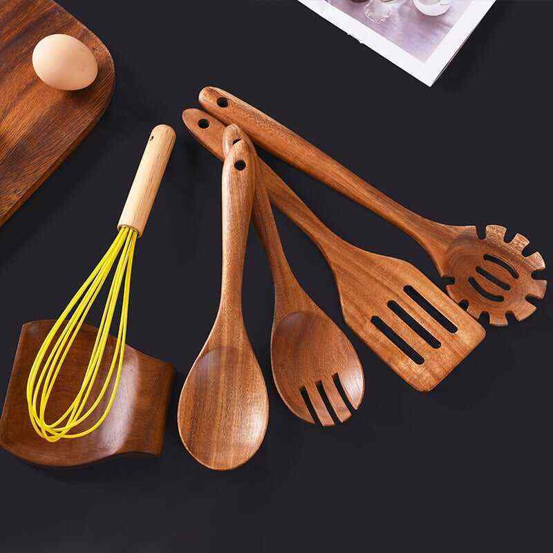 Eco-Friendly Teak Wood Kitchen Spoon Set
