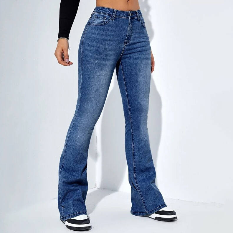 Women's High-waisted Slim-fit Flared Jeans