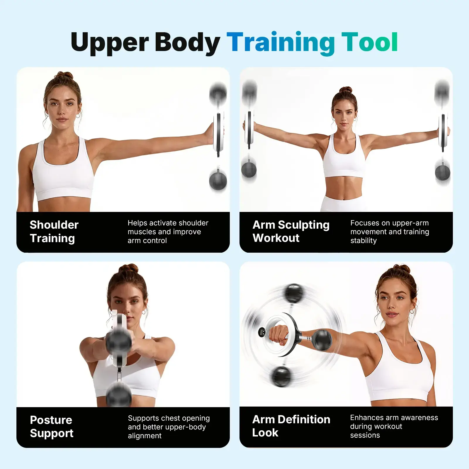 360° Rotating Wrist & Forearm Trainer for Men and Women, Upper Body Strength Tool for Arms, Shoulders & Chest, Portable Home and Gym Fitness Equipment
