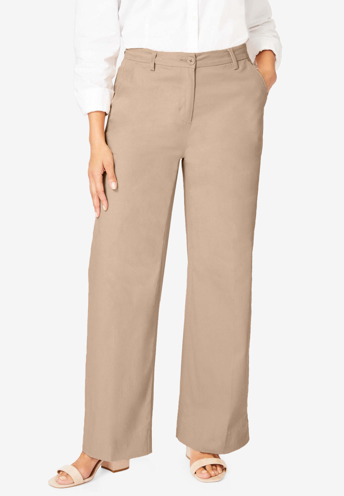 Stretch CottonChino Wide-Leg Trouser