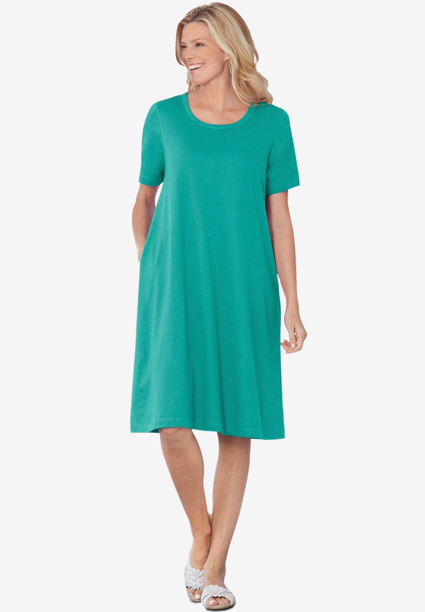 Perfect Short-Sleeve Crewneck Tee Dress