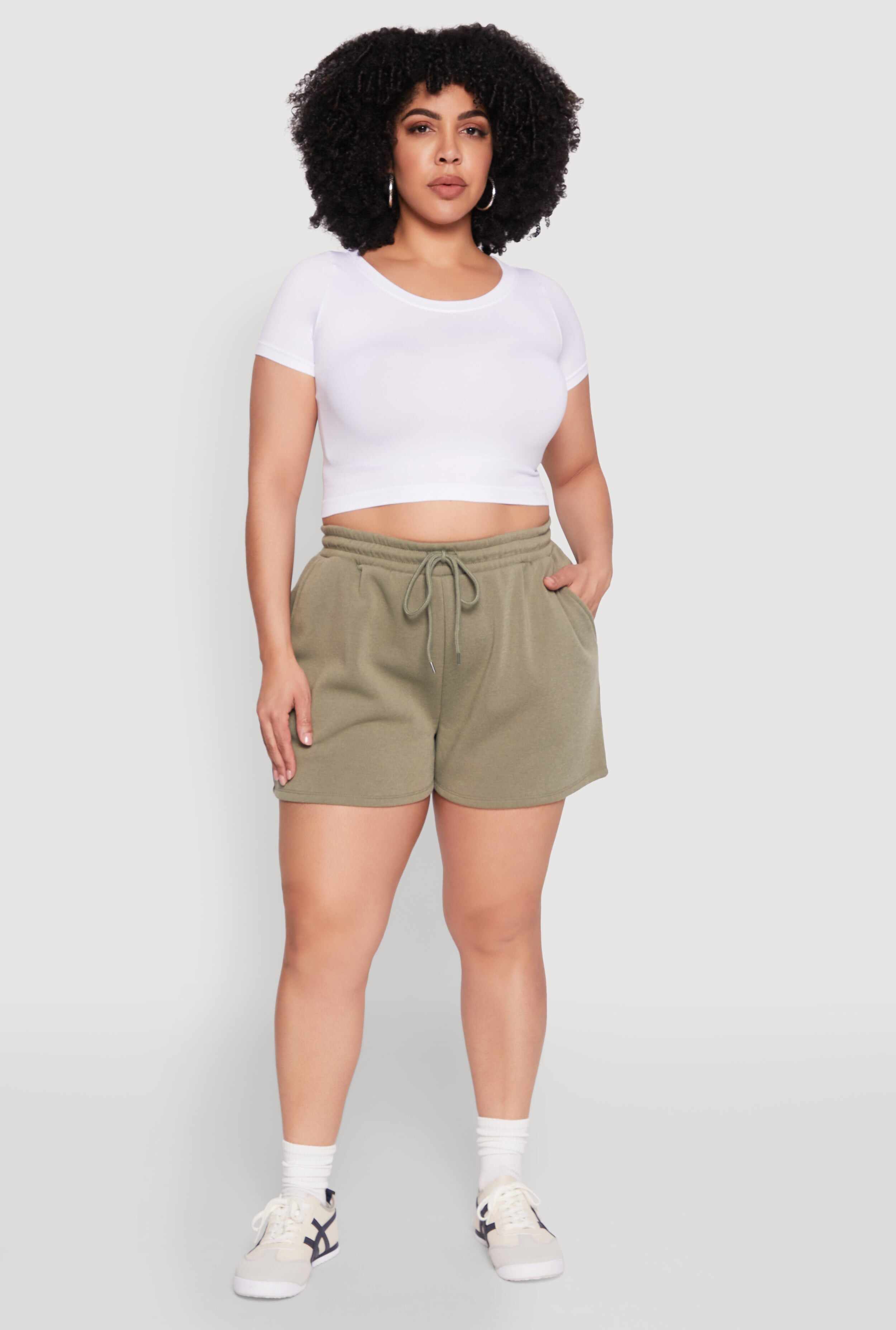 Plus Size Drawstring Sweatshorts