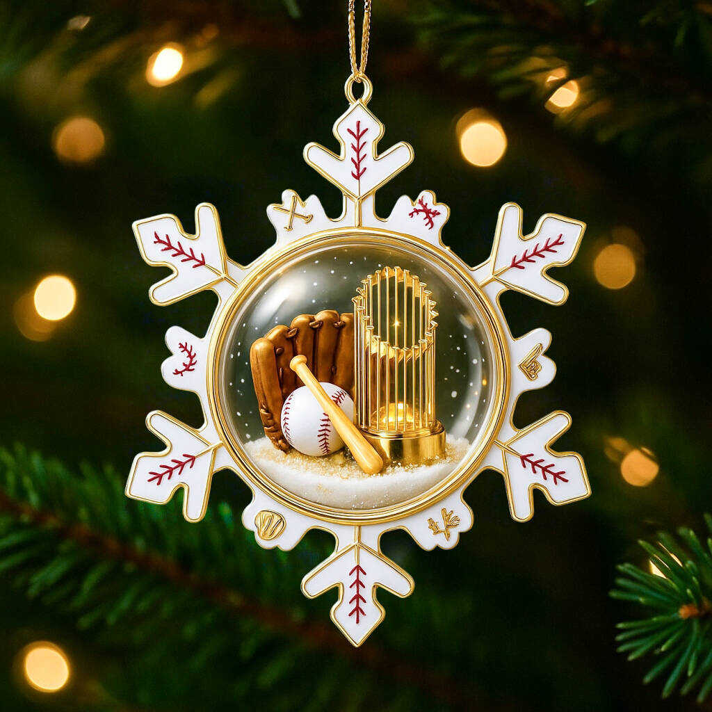 Baseball & Football Snowflake Ornament