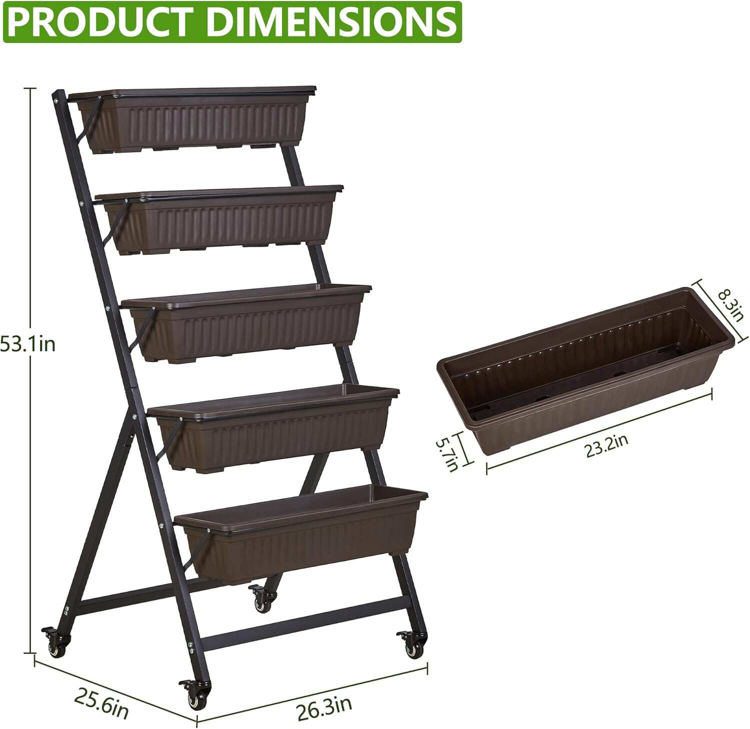 VECELO 5-Tier Vertical Garden Bed