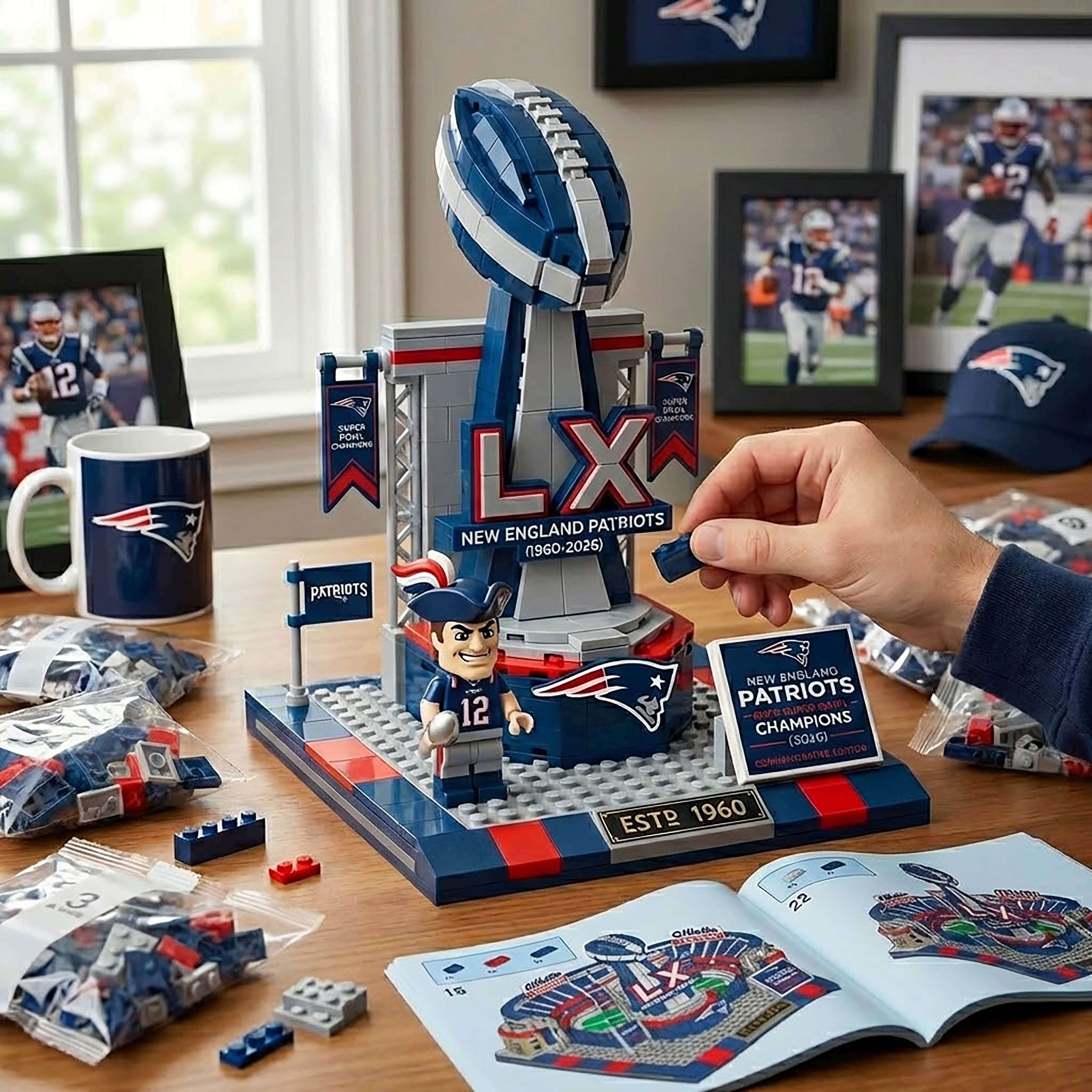 New England Patriots Super Bowl LX Championship Building Set 🏆🧱