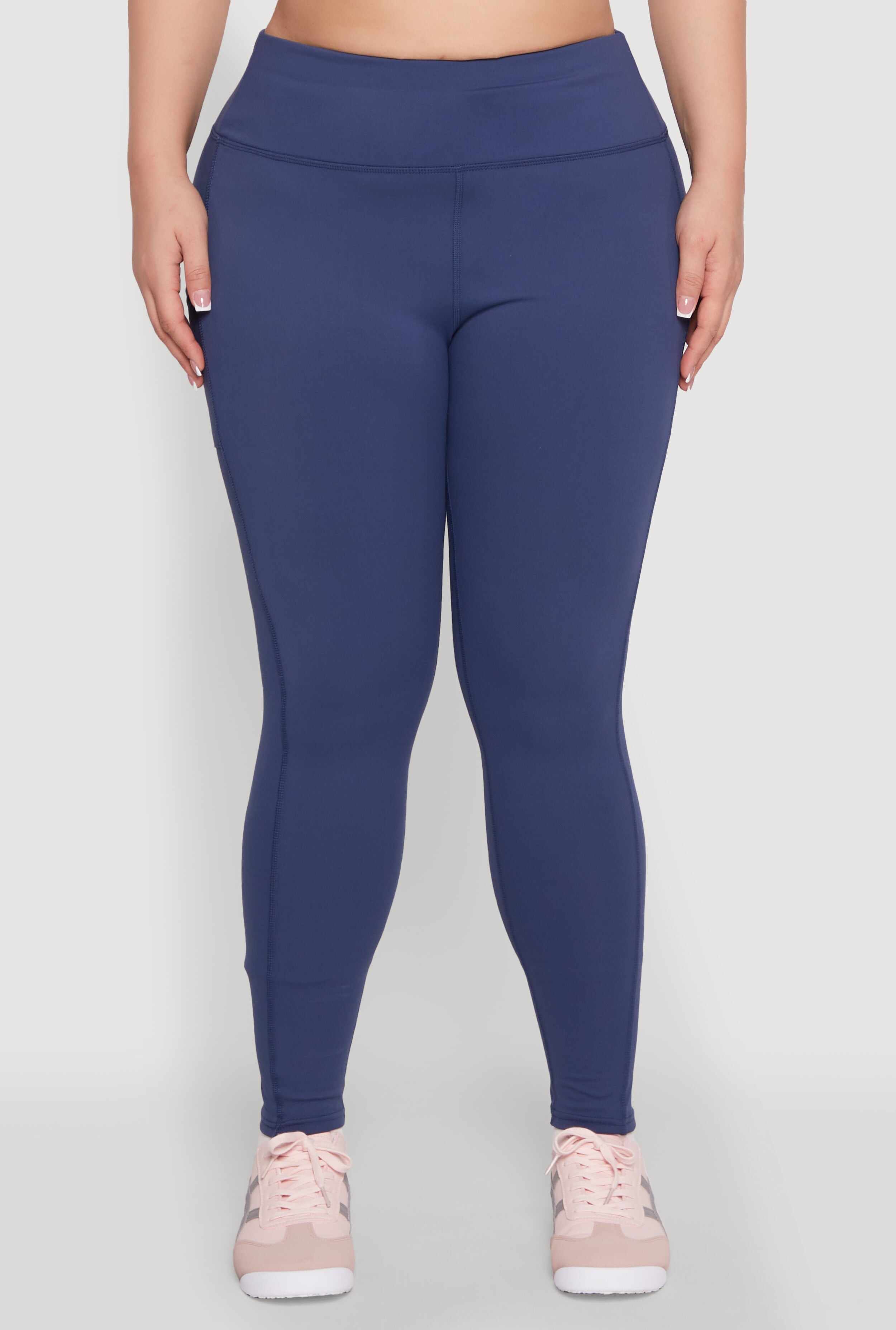 Plus Size Snatched High Waisted Cell Phone Pocket Leggings