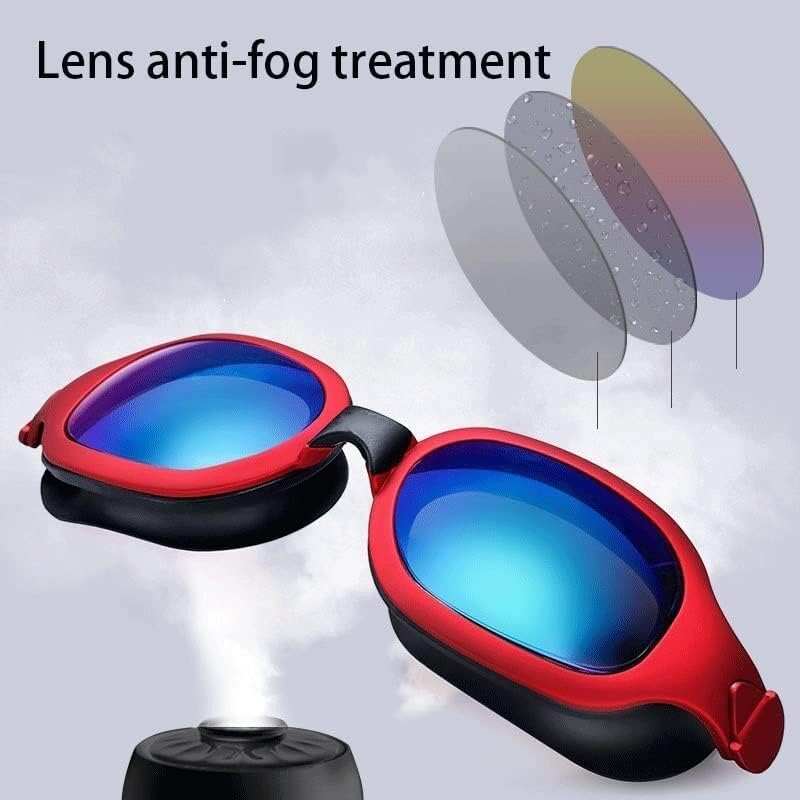 Swim Goggles, Anti-Fog HD Electroplating Swimming Glasses, Protection Wide View Swim Goggles with Silicone Seal, for Women Men Adult Youth Kids (Color : Black)Soft and comfortable for all face shapes