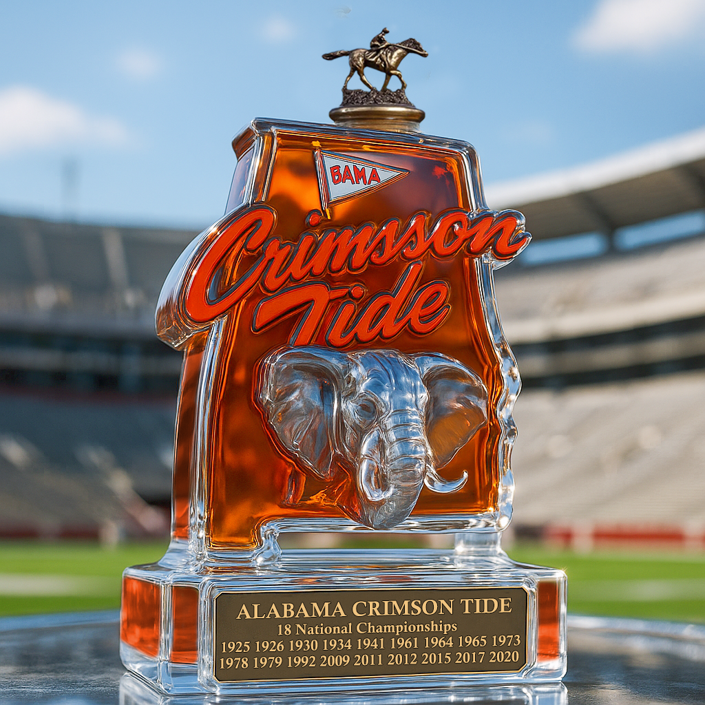 University of Alabama Crimson Tide Glory Whiskey Bottle