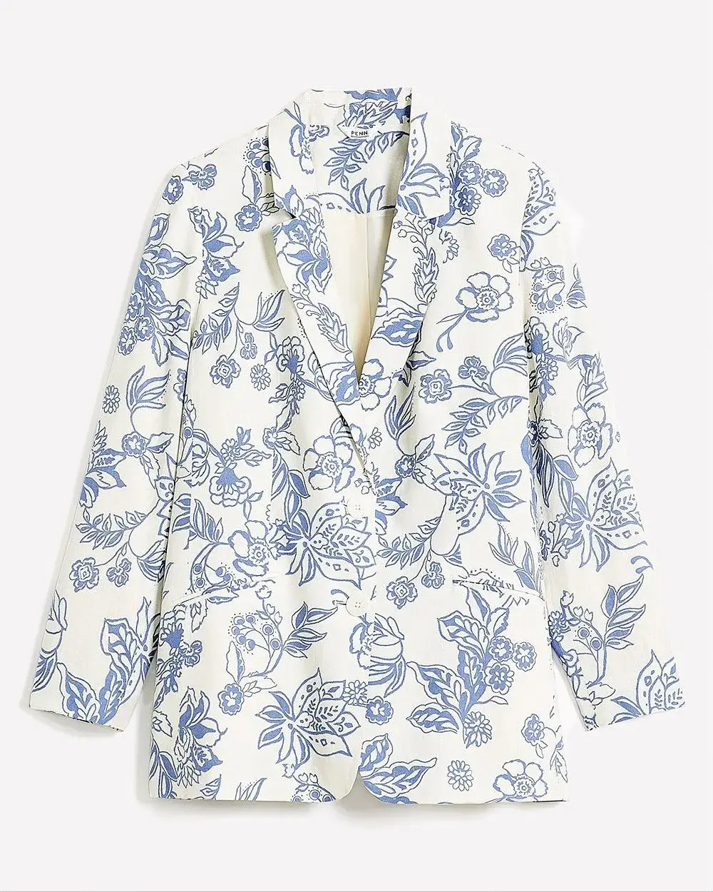 Printed Linen Blend Blazer