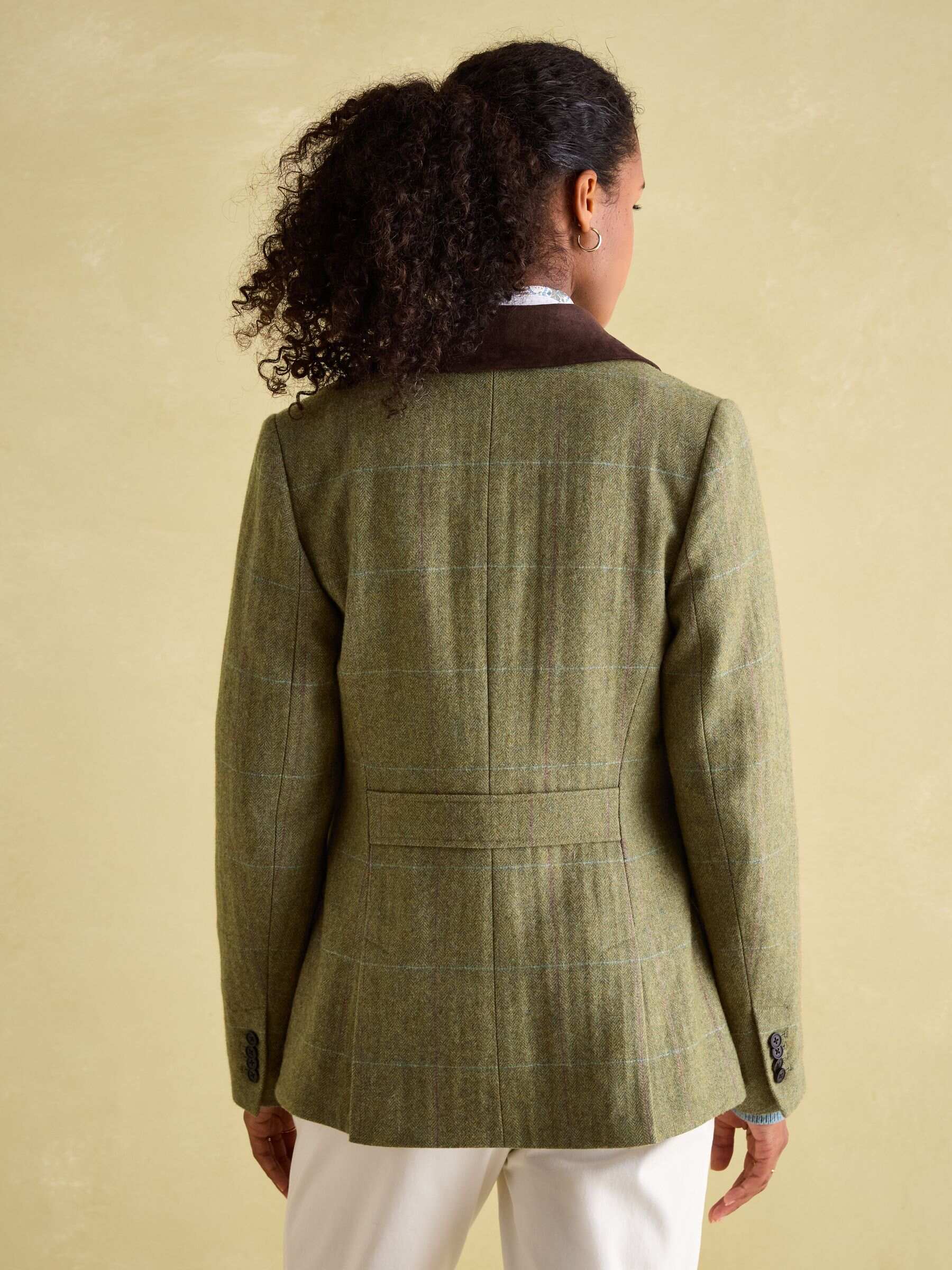 Fayfair Khaki Green Tweed Hacking Jacket
