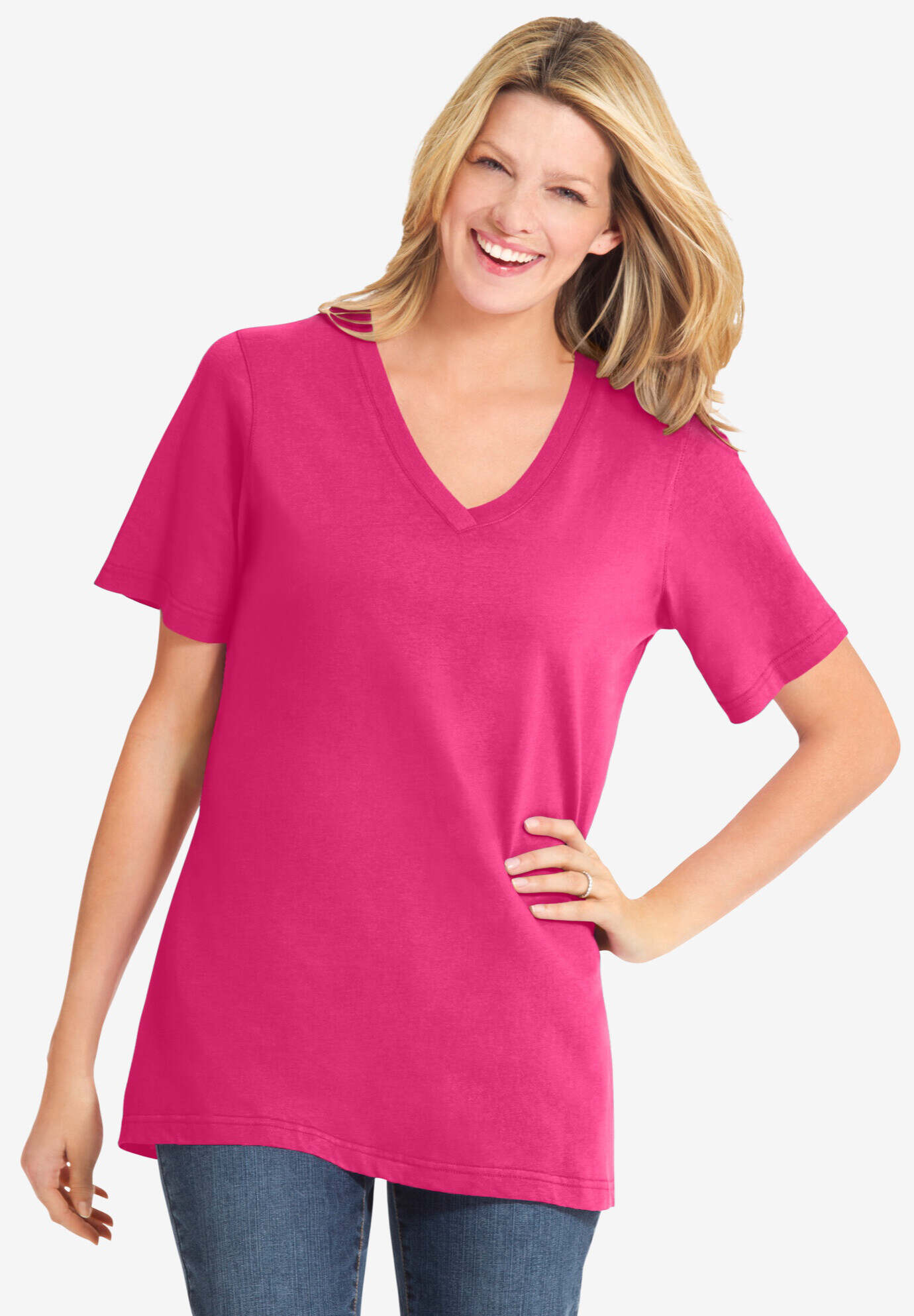 Perfect Short-Sleeve V-Neck Tee