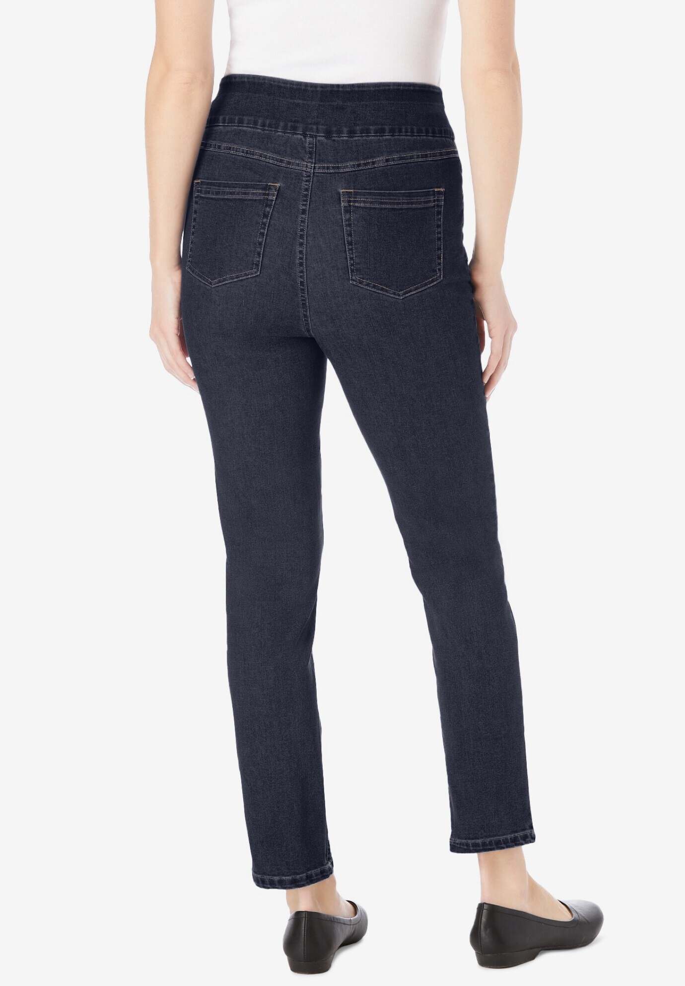 Flex-Fit Pull-On Straight-Leg Jean