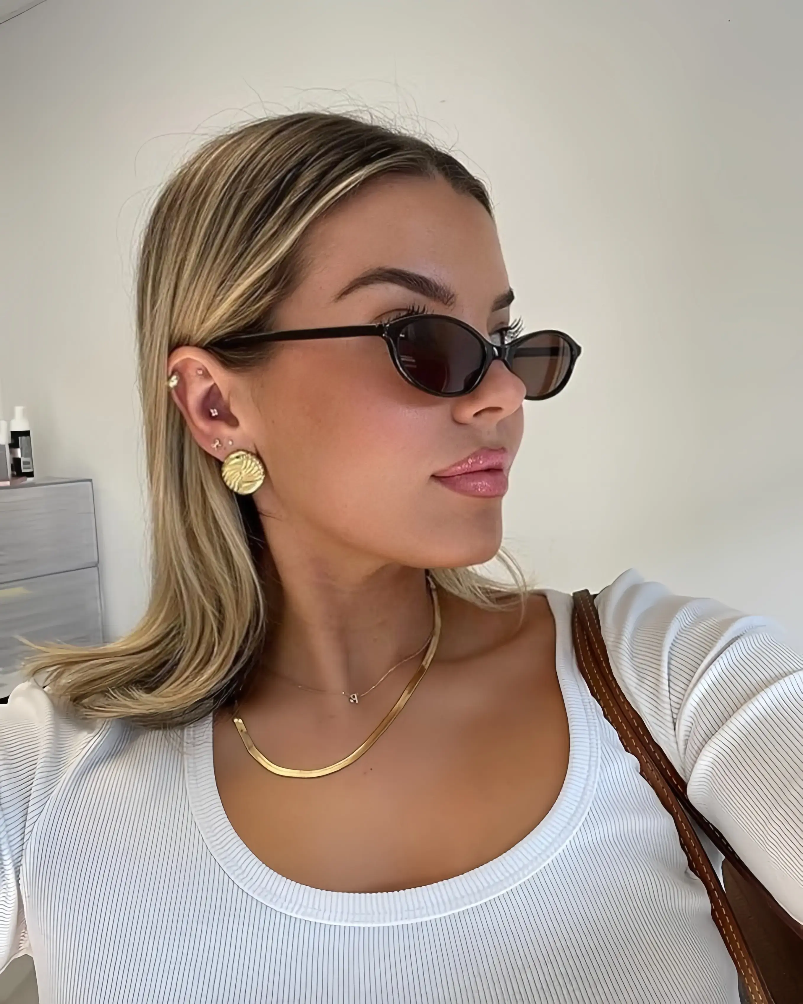 3 PCS Retro Oval Sunglasses for Women Chic Cat Eye 90s Sunnies Lightweight Narrow Shades Trendy UV Protection Sunglasses Vintage Rich Girl Sunglasses Women Sunglasseswomen summerwins