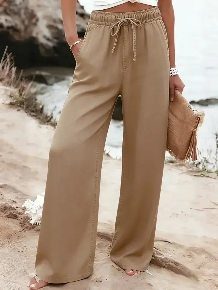 🔥Summer Arrivals🌟Women's Casual Tencel And Cotton Wide-leg Pants