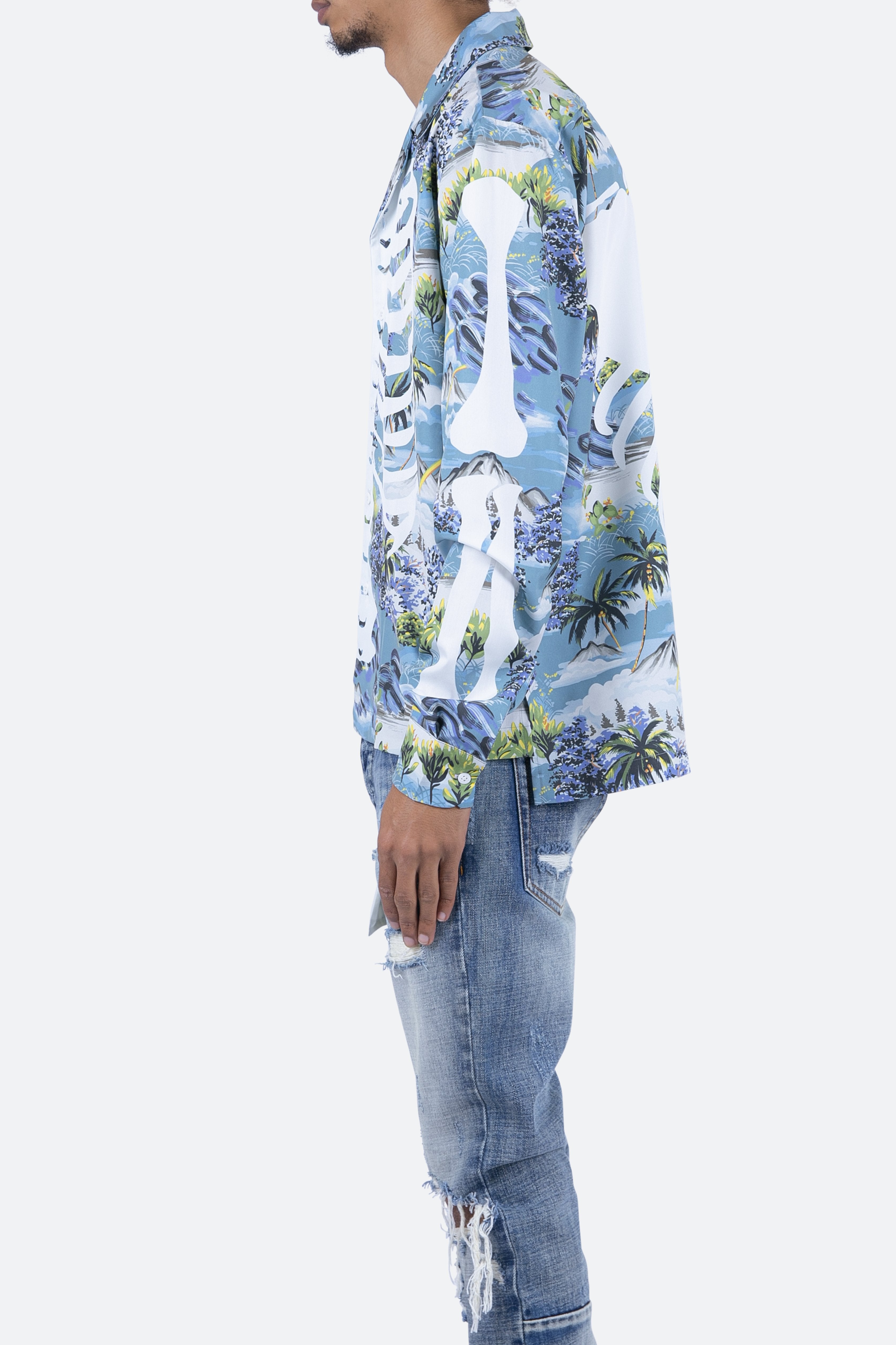 Skeleton Tropical Shirt - Blue